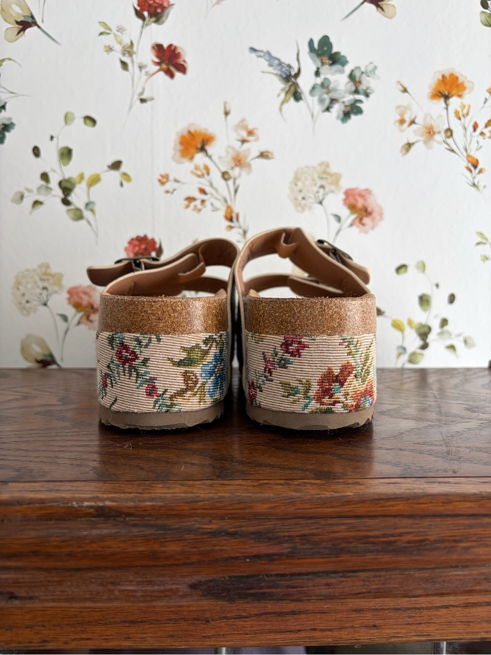 Corkys Beige Floral Platform Clog Sandals - Picture 4 of 5